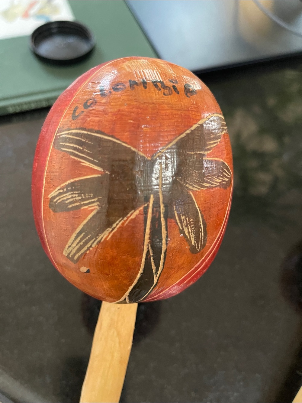 Hand-Painted Red Wooden Maracas - Decorative Home Accent - Picture 2 of 5